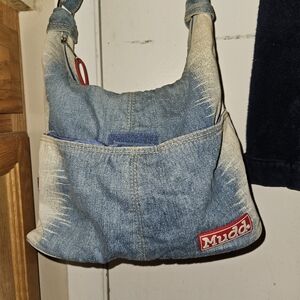 Vintage mudd blue jean crossbody handbag purse